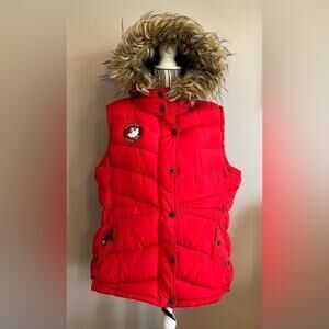 CANADA WEATHERGEAR WOMENS VEST WITH “FUR” HOOD SIZE 2X MINT